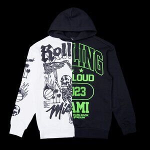 Rolling Loud Miami 23 Double Trouble Split Black & White Hoodie